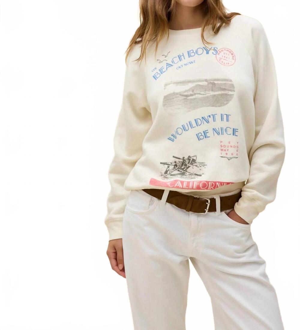 NEW DAYDREAMER beach boys wouldn't it be nice raglan sweater in stone vintage